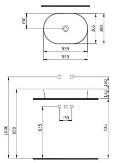 Раковина Berges Ego SL 181012 55см белый